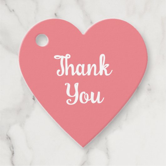 ハート図形ありがとうありがとうギフトラベルピンク フェイバータグ (正面)