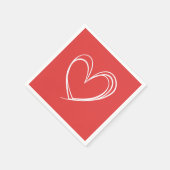 ハート図形の線の愛バレンタイン スタンダードカクテルナプキン (角)