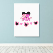 ハート図形 キャンバスプリント (インサイチュ (ウッドフロア))