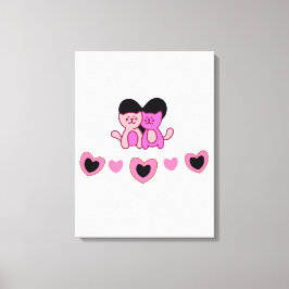 ハート図形 キャンバスプリント
