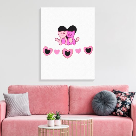 ハート図形 キャンバスプリント (インサイチュ (リビング))