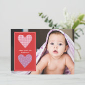 ハート図解入りの、写真付きのバレンタイン シーズンカード (スタンド正面)