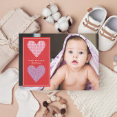 ハート図解入りの、写真付きのバレンタイン シーズンカード