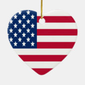 ハート国旗の愛国的オーナメント セラミックオーナメント (裏面)