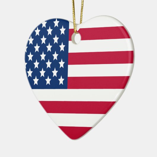 ハート国旗の愛国的オーナメント セラミックオーナメント (左)