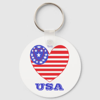 ハート国旗USA キーホルダー