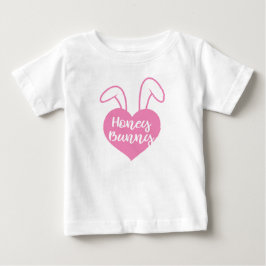 ハート型うさぎ ピンク ベビーTシャツ