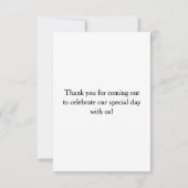 ハート型に彫られた樺の木の結婚式のお礼カード サンキューカード (裏面)