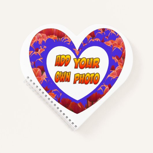 ハート型のお客様フォトグラフィックチューリップノートブック ノートブック (正面)