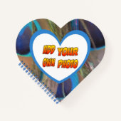 ハート型のお客様フォトピーコック羽毛ノートブック ノートブック (正面)