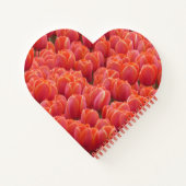 ハート型のお客様フォトレッドチューリップノートブック ノートブック (裏面)