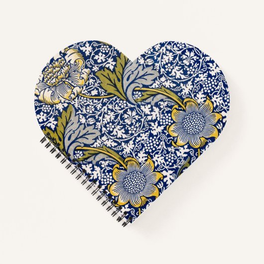 ハート型のウィリアム・モリス手帳 ノートブック (正面)