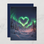 ハート型のオーロラ シーズンカード (正面/裏面)