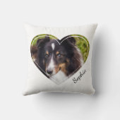 ハート型のカスタムペット写真＆オリジナルテキスト クッション (裏面)
