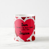 ハート型のカスタムメッセージバレンタイン コーヒーマグカップ (中央)