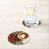 ハート型のカスタム誕生日コーヒーカップ ラウンドペーパーコースター (インサイチュ)