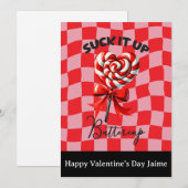 ハート型のキャンディーが面白いバレンタインデーのポストカード シーズンカード (正面/裏面)