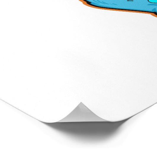 ハート型のクッキーを持つ恐竜。アートワーク。 ポスター (角)