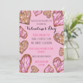 ハート型のクッキー バレンタインデーの学校パーティー 招待状 (スタンド正面)