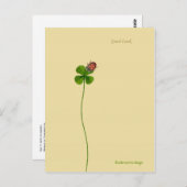 ハート型のクローバーとてんとう虫 - 幸運 ポストカード (正面/裏面)