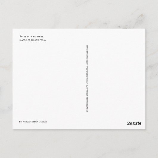 ハート型のクローバーとてんとう虫 - 幸運 ポストカード (裏面)