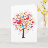 ハート型のグリーティング葉カード付きツリー カード (黄色い花)