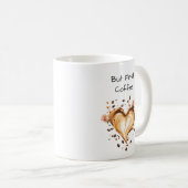 ハート型のコーヒーアートが、最初のコーヒー、かわいい コーヒーマグカップ (正面右)