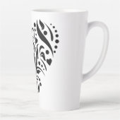 ハート型のステンシルを使ったファイルのロマンス カフェラテマグ (右)