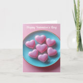 ハート型のチョコレートでバレンタインの挨拶 カード (正面)