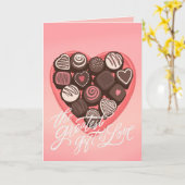 ハート型のチョコレートの箱バレンタインの挨拶 カード (黄色い花)