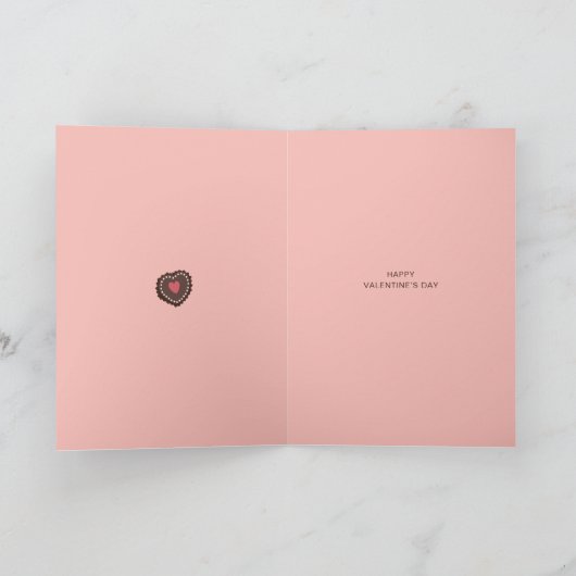 ハート型のチョコレートの箱 バレンタインの挨 カード (内部)