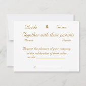 ハート型のデイジー ウェディング 招待状 (裏面)