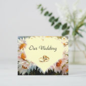 ハート型のデイジー 結婚式 招待状 (スタンド正面)