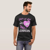 ハート型のトナカイ トナカイが大好きな女の子 Tシャツ (正面フル)