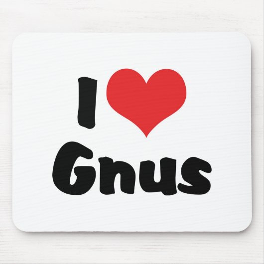 ハート型のヌー大好き マウスパッド (正面)