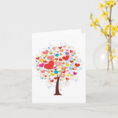 ハート型のノート葉カード付き木 カード (黄色い花)