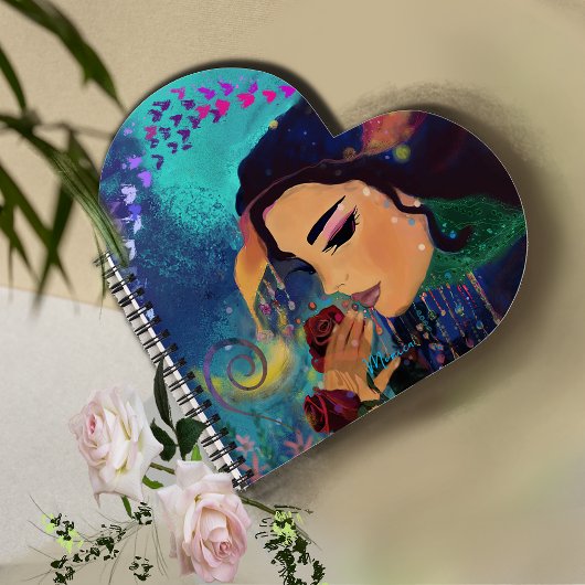 ハート型のバラの香り ノートブック