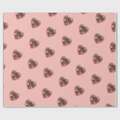 ハート型のバレンタインのチョコレートキャンディデザイン ラッピングペーパー (フラット)