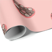 ハート型のバレンタインのチョコレートキャンディデザイン ラッピングペーパー (ロールコーナー)