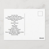 ハート型のパッティンググリーンにゴルフ旗 ポストカード (裏面)