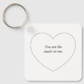 ハート型のパーソナライズされた文字 キーホルダー (正面)