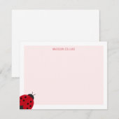 ハート型のピンクの女の子のステーショナリーセット ノートカード (正面/裏面)