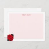 ハート型のピンクの女の子の個人用ステーショナリー ノートカード (正面/裏面)