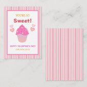 ハート型のピンクカップケーキ あなたはとっても素敵よ バレンタインデー ノートカード (正面/裏面)