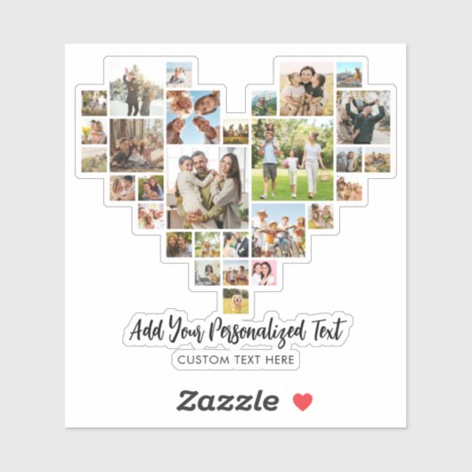 ハート型のフォトコラージュを作成する シール (シート)