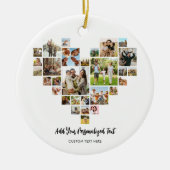 ハート型のフォトコラージュを作成する セラミックオーナメント (正面)