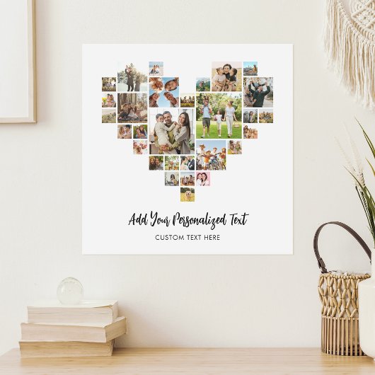 ハート型のフォトコラージュを作成する ポスター
