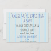 ハート型のベビーシューズ妊娠発表 案内状 (裏面)