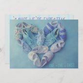 ハート型のベビーシューズ妊娠発表 案内状 (正面/裏面)