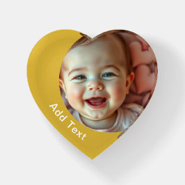 ハート型のペーパーウェイト//写真と文字の追加 ペーパーウェイト